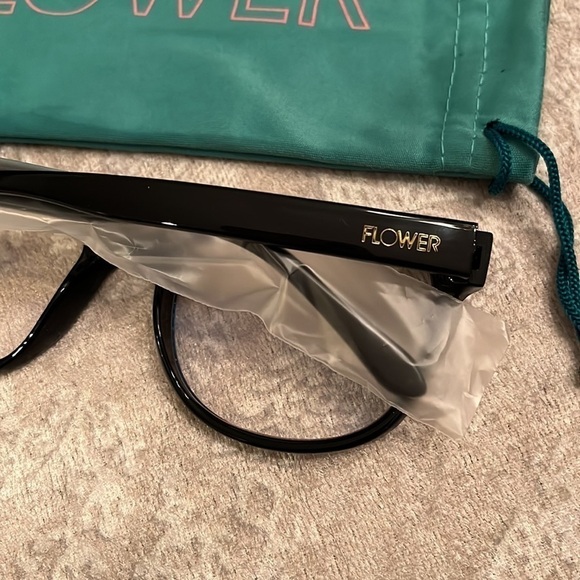 Brand New Flower Eyewear Blue Light Blocking Glasses Hazel Black Rimmed Computer - Picture 8 of 16